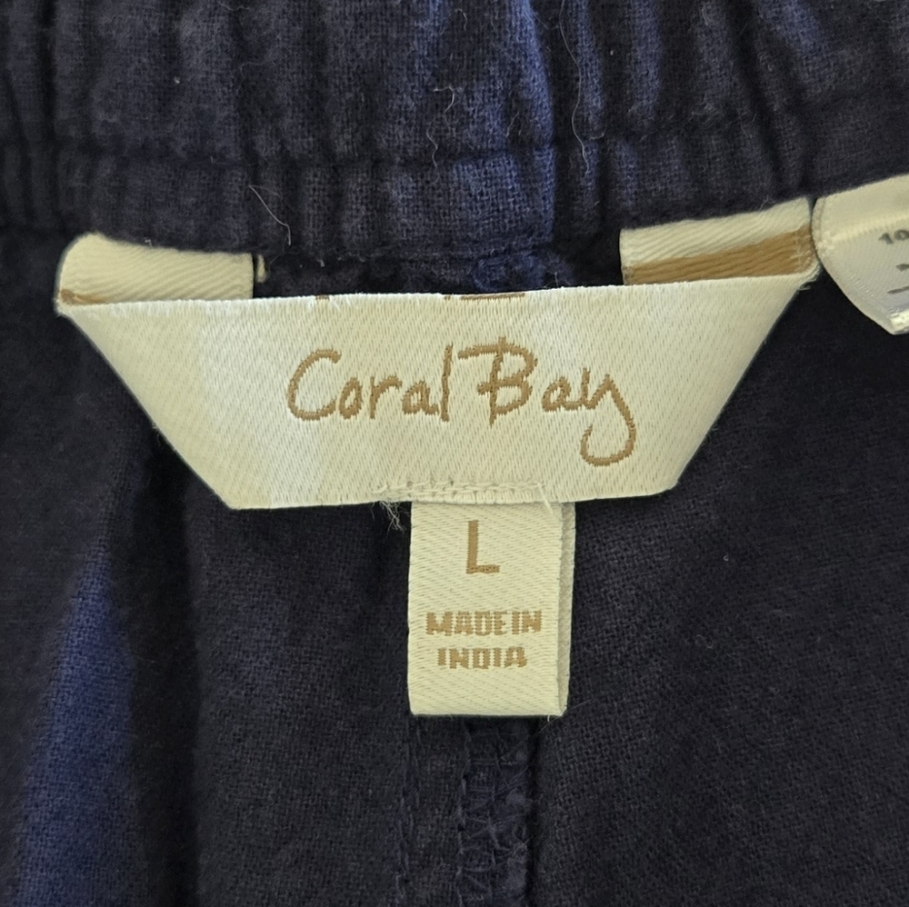 Coral Bay Womens Navy Blue Casual Pull Up Shorts Size Large - Picture 4 of 5